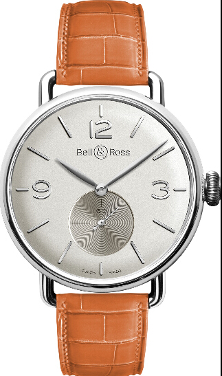 Bell & Ross WW1 Argentium Orange Alligator replica watch
